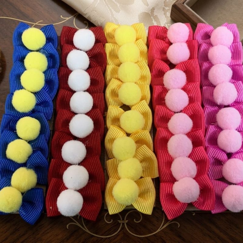 40 Micro Lacinhos Pompom divertido