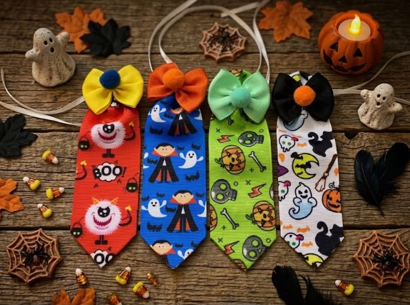 20 Gravatas Média Halloween C/ Laços